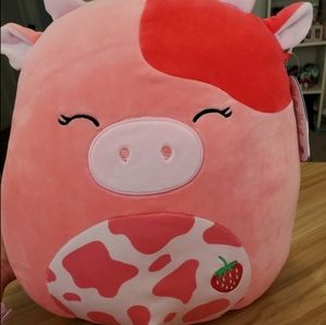Exclusive Calynda the Strawberry Cow Squishmallow 12 Inch. NWT 🍓🐄